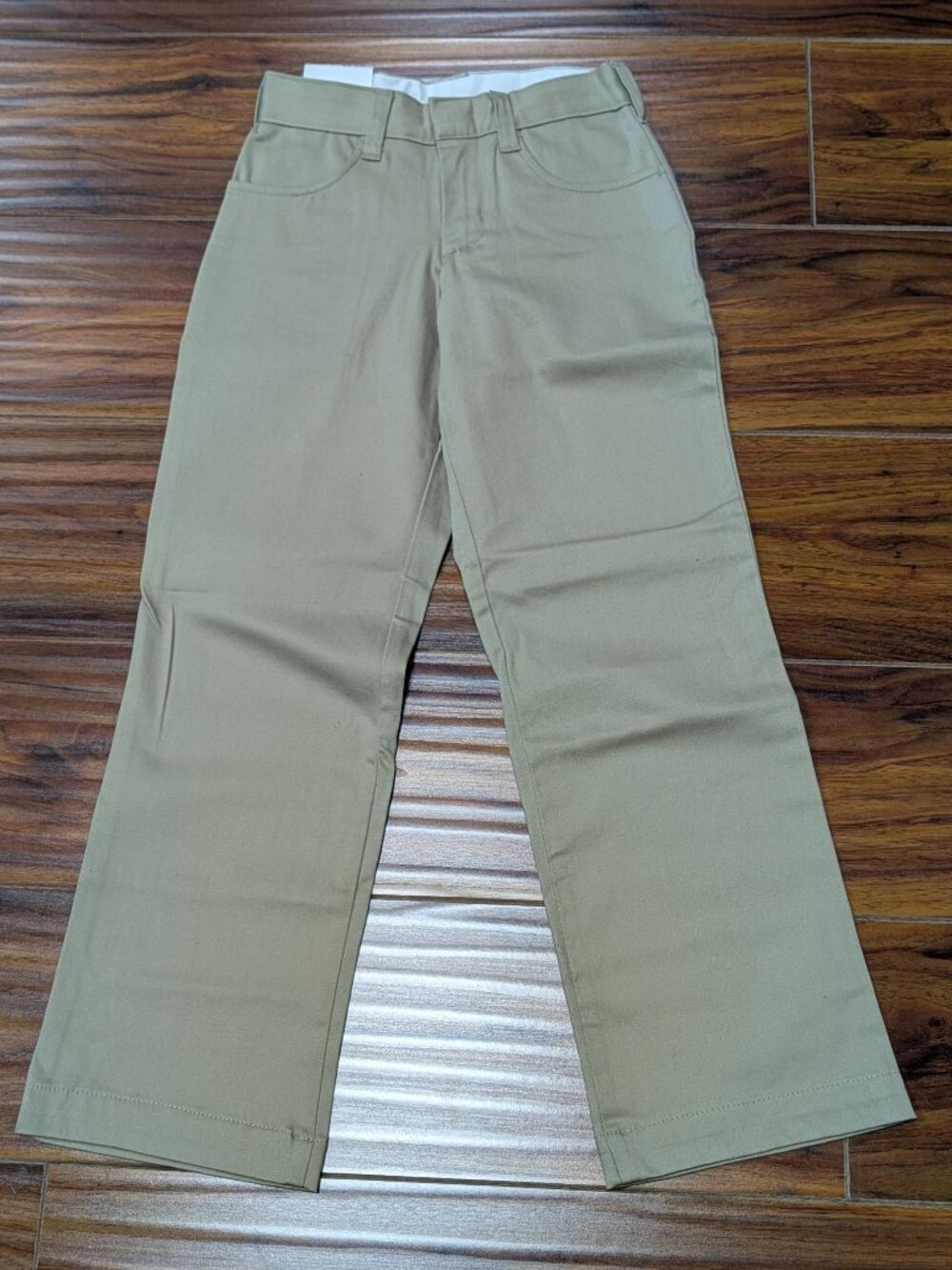 A+ 7548 School Apparel Girls Mid-Rise Slim Slack - Sand Khaki